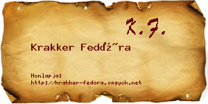 Krakker Fedóra névjegykártya